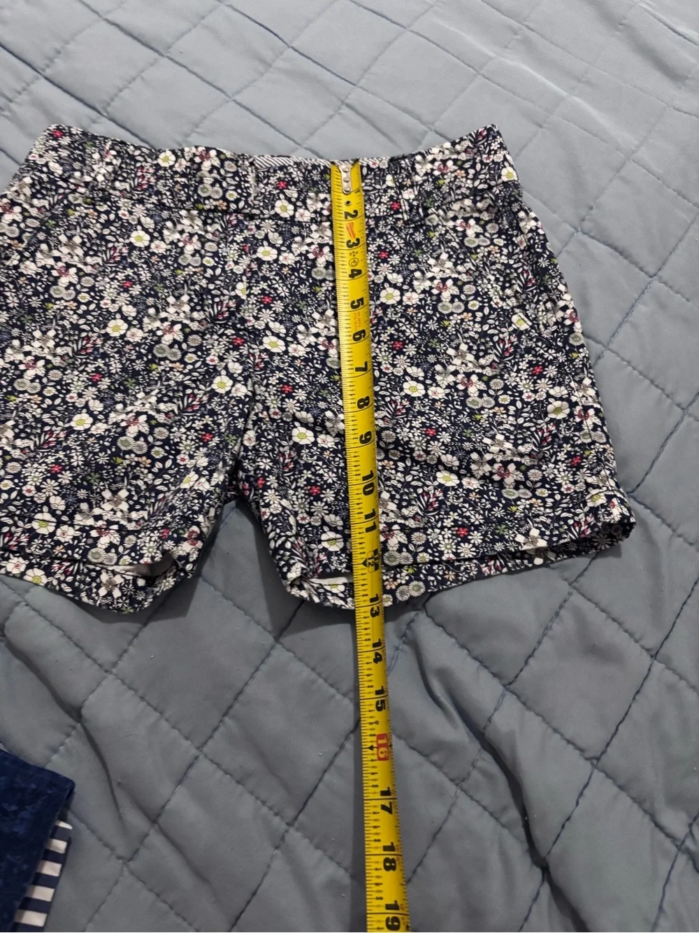 J. Crew Navy Floral Print Flat-Front Shorts